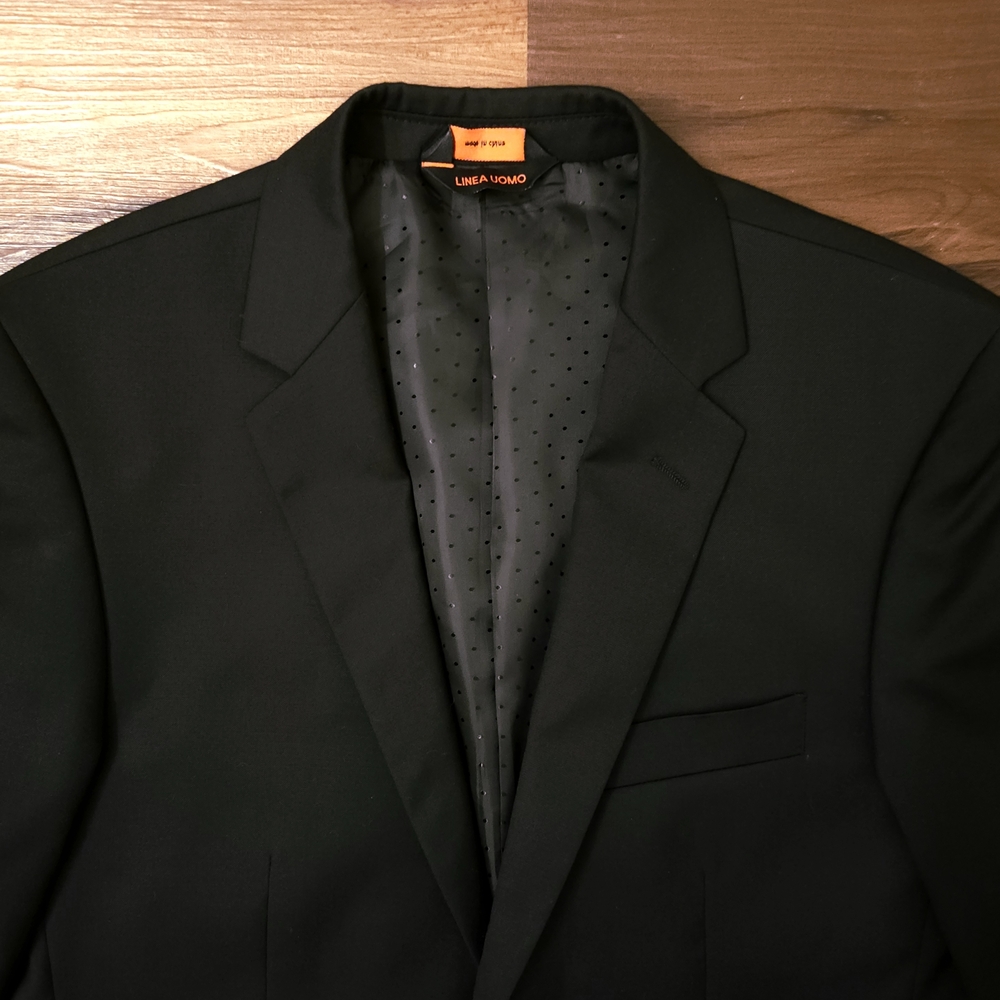 Linea Uomo Black Wool Blazer 37R Modern Fit